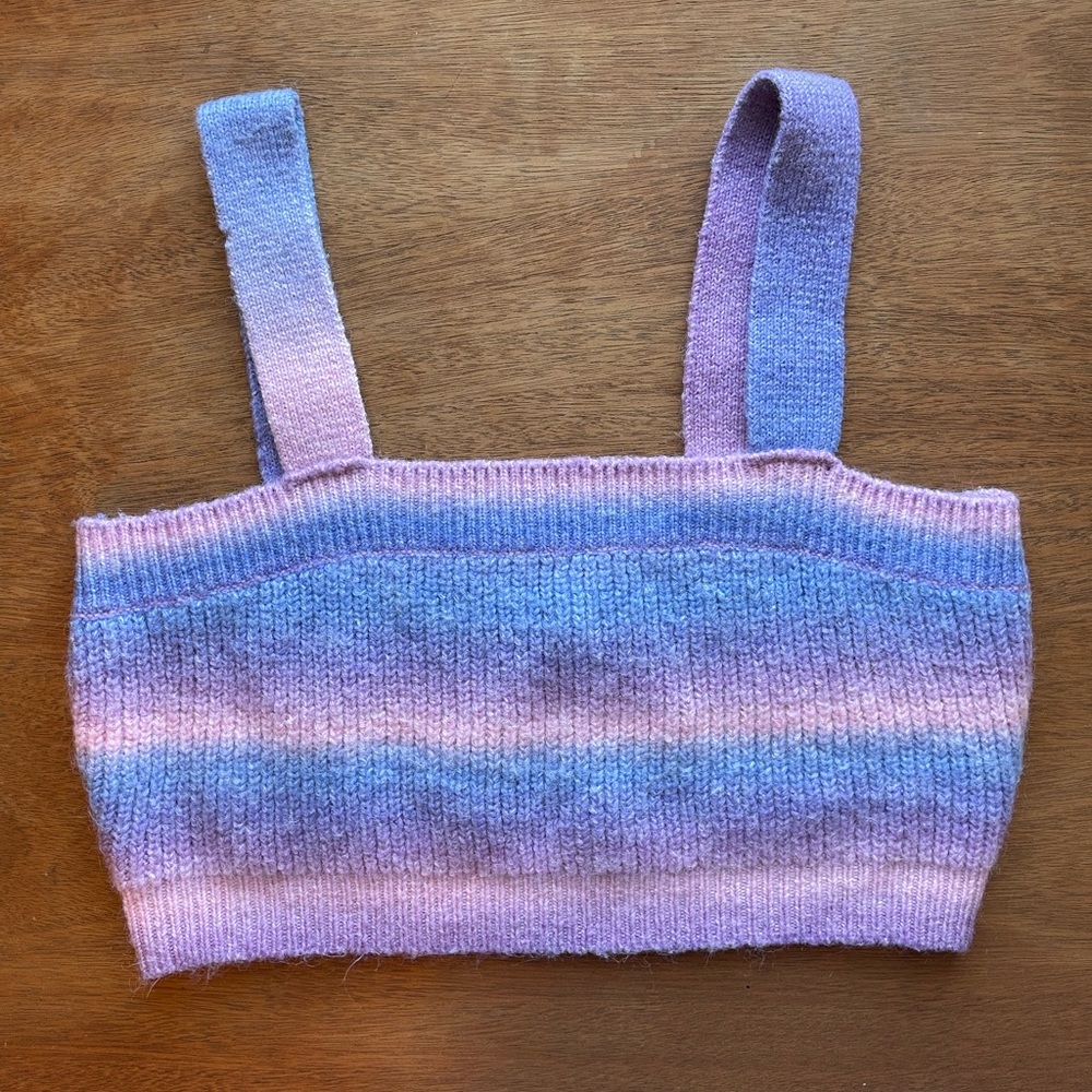 Isalis Knit Cotton Candy Tank Crop Top